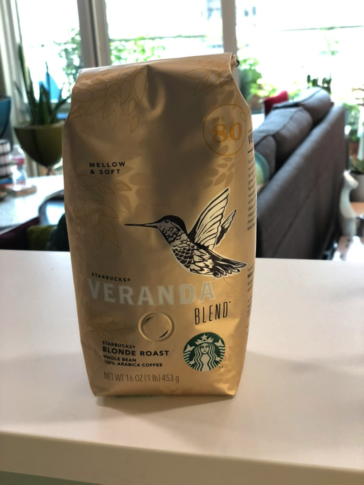 A package of Starbucks Veranda coffee